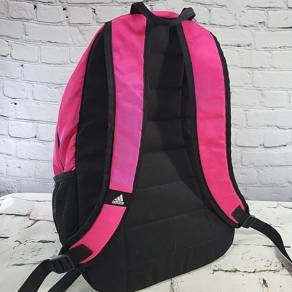 Adidas Pink Backpack Girls School Bag Multi Compartment Pockets - Picture 6 of 12